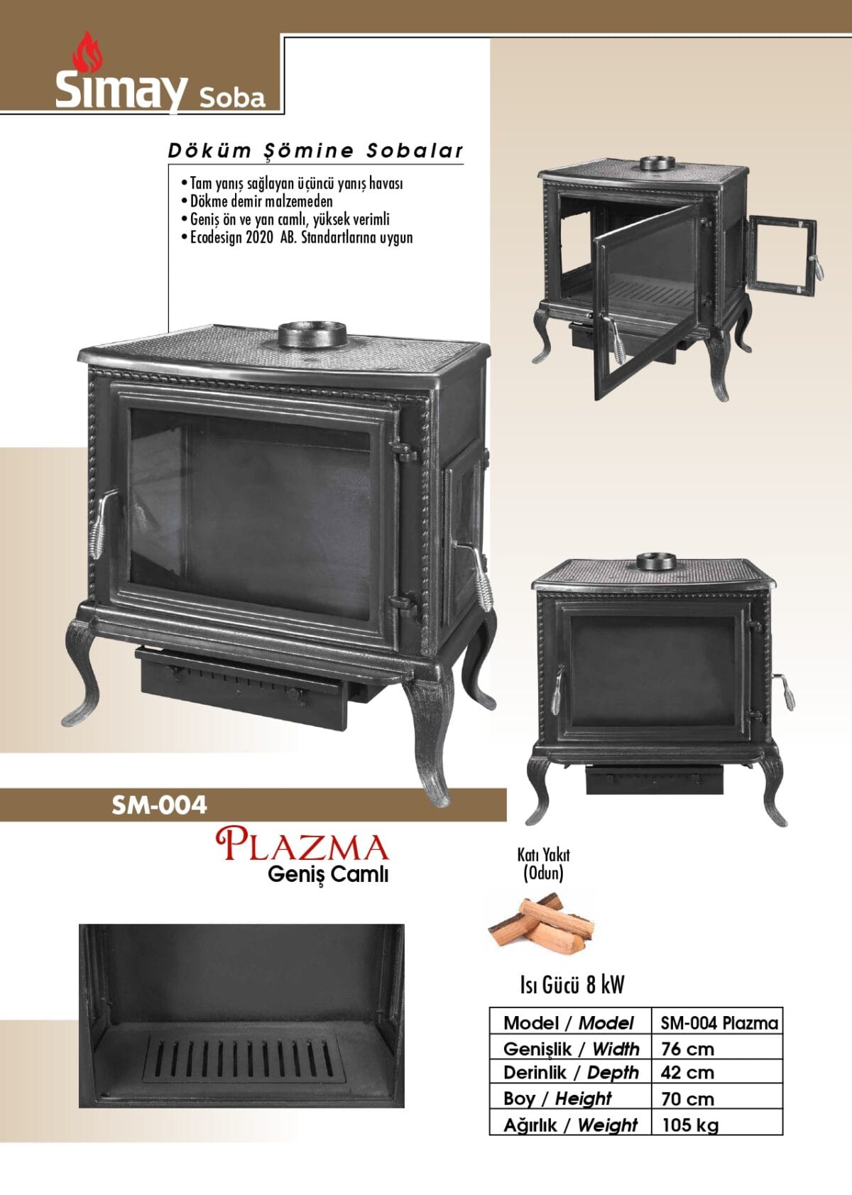 Plazma Geniş Camlı Soba (SM-004) - Görsel 5