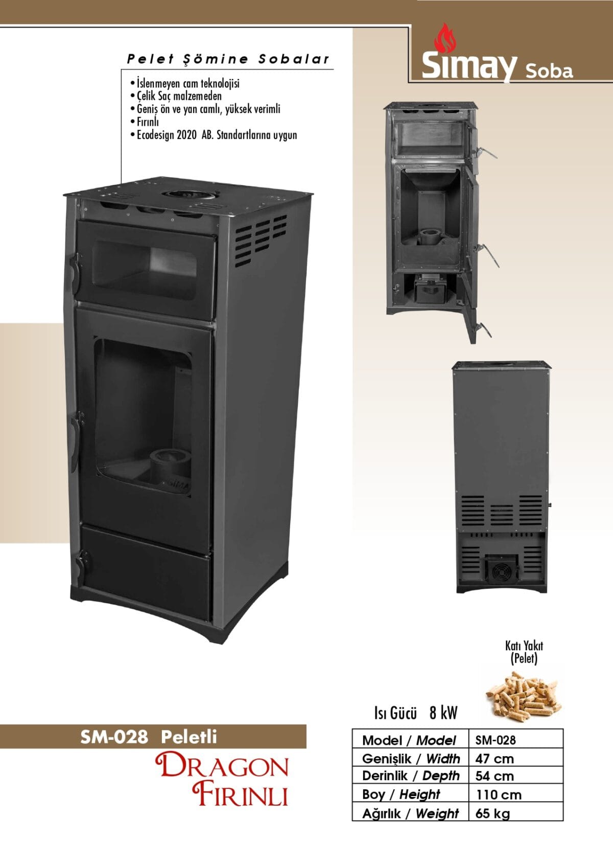 Dragon Fırınlı Peletli Soba (SM-028) - Görsel 4