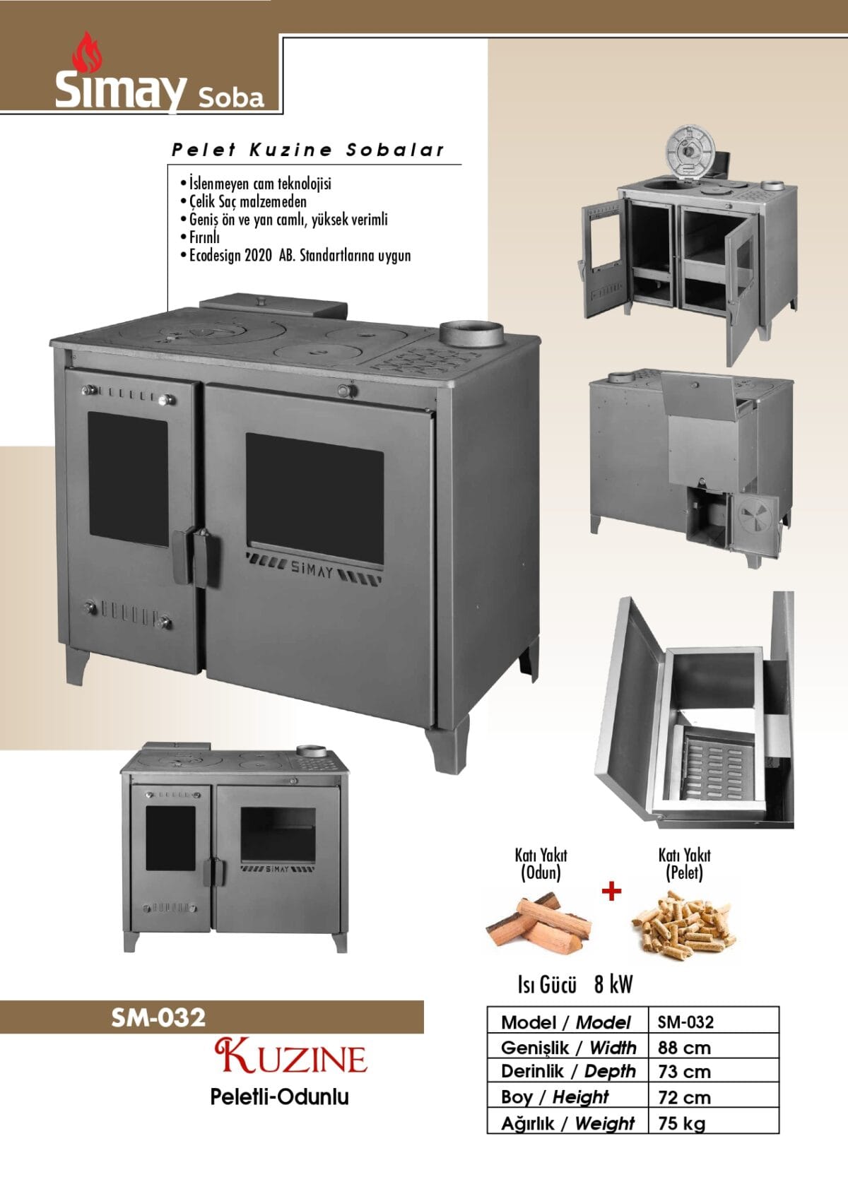 Kuzine Peletli Odunlu (SM-032) - Görsel 6