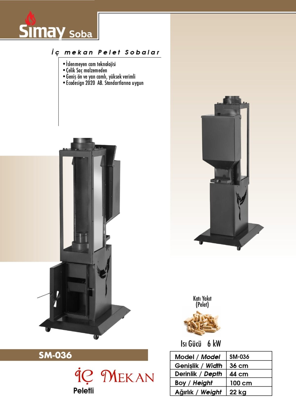 İç Mekan Sobası Peletli (SM-036) - Görsel 2